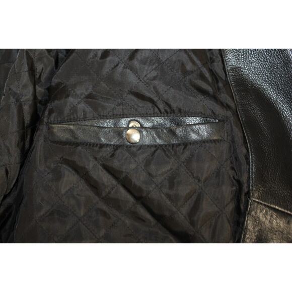 VTG Wilsons Classic Black Leather Motorcycle Moto Biker Punk Jacket Men's Large - Picture 9 of 9